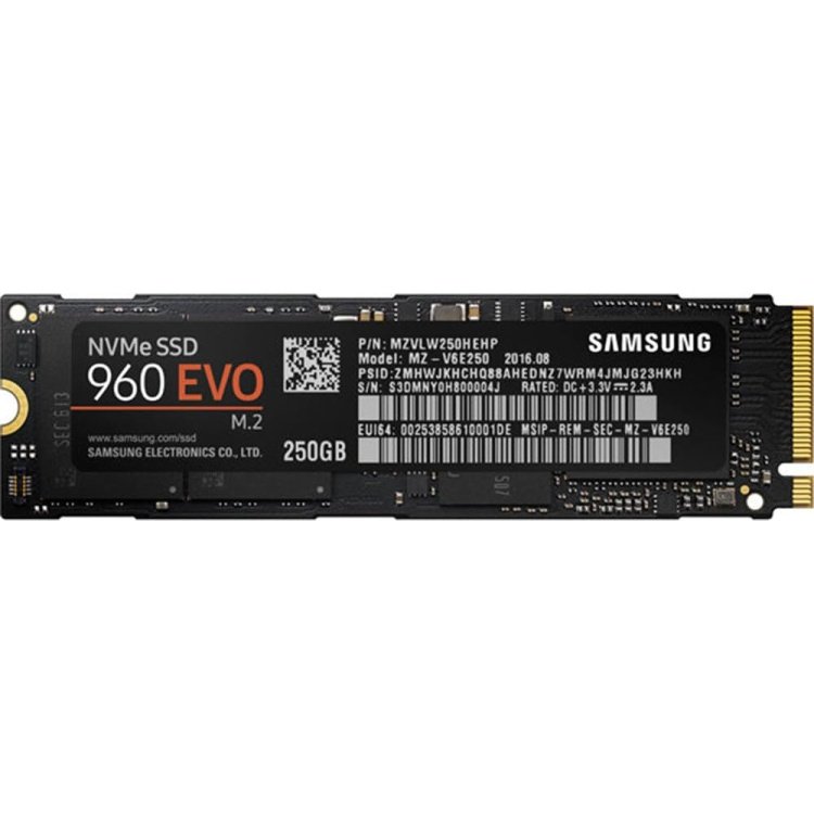 Samsung 250GB 1.8-Inch Series 960 EVO M.2 2280 NVMe Solid State Drive (Reconditioned)