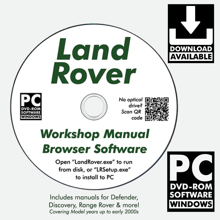 Land Rover & Range Rover Workshop Manual Browser Software (PC DVD)
